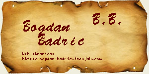 Bogdan Badrić vizit kartica